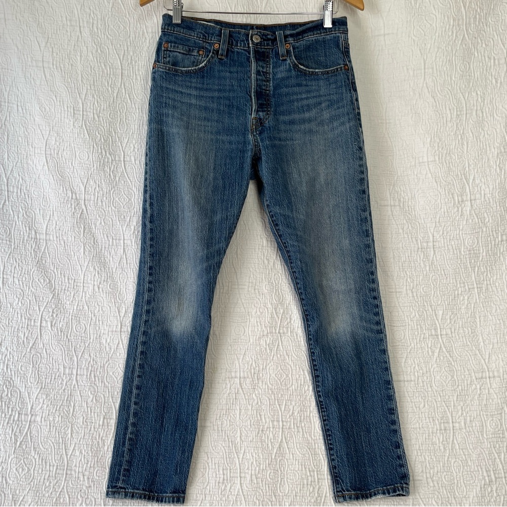 Levis 501 Skinny Premium Jeans Women Size Small Lightweight Textured Button Fly